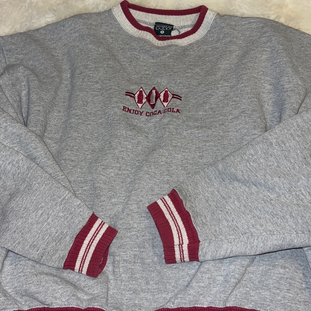 Coca-Cola Gray Sweatshirt with Red Accents size medium